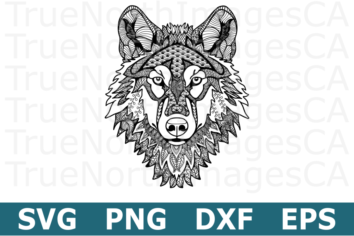 Zentangle Wolf - An Animal SVG Cut File