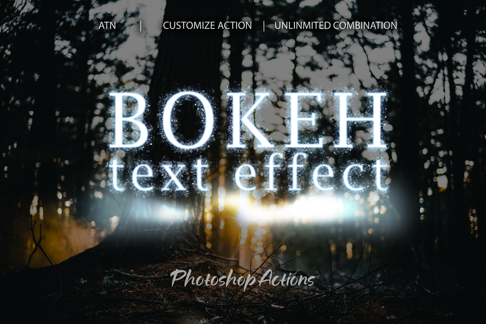 Bokeh Text Effect Photoshop Action example image 1