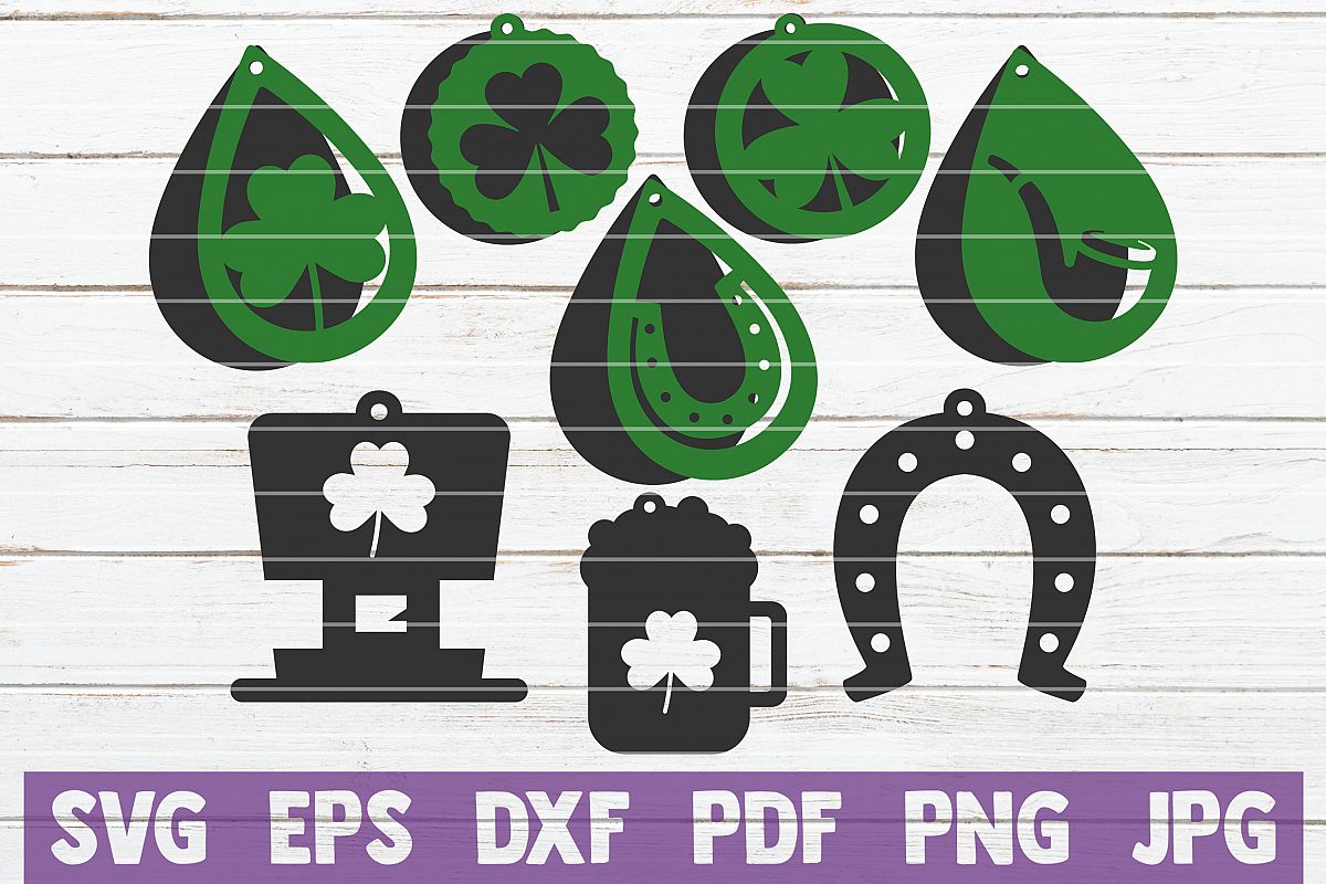 St Patrick S Day Earrings Svg Cut Files 218821 Cut Files Design Bundles