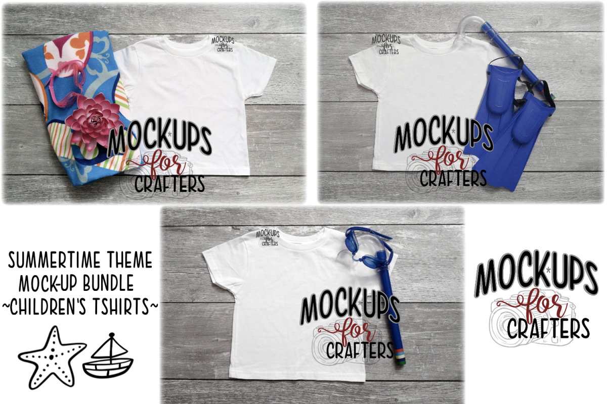 Kid's Gildan Tshirts Beach Theme MOCK-UP BUNDLE example image 1