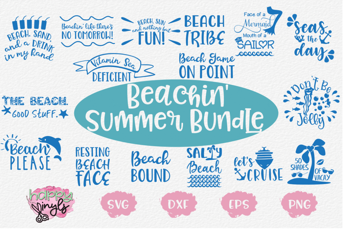 SUPER SALE! Beachin' Summer Bundle - A Summer SVG Bundle example image 1