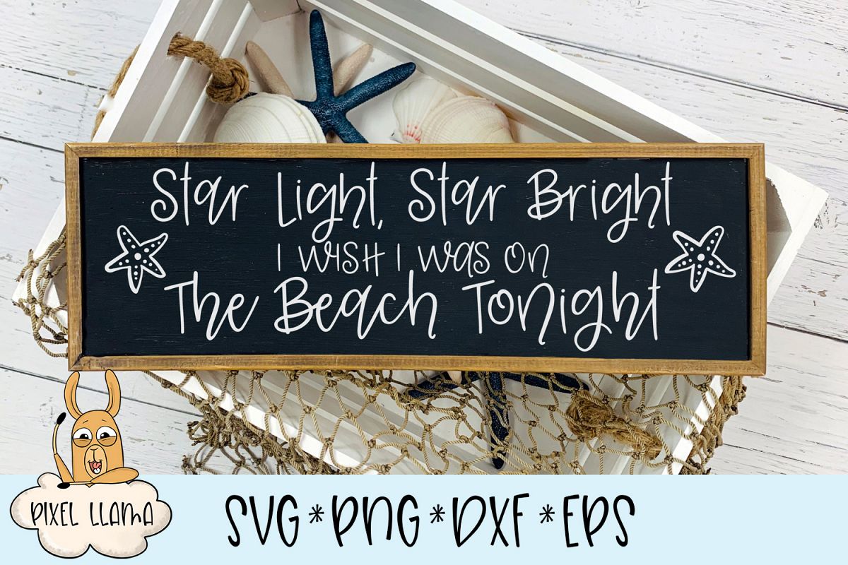 Star Light Star Bright I Wish I Was On The Beach Tonight SVG example image 1