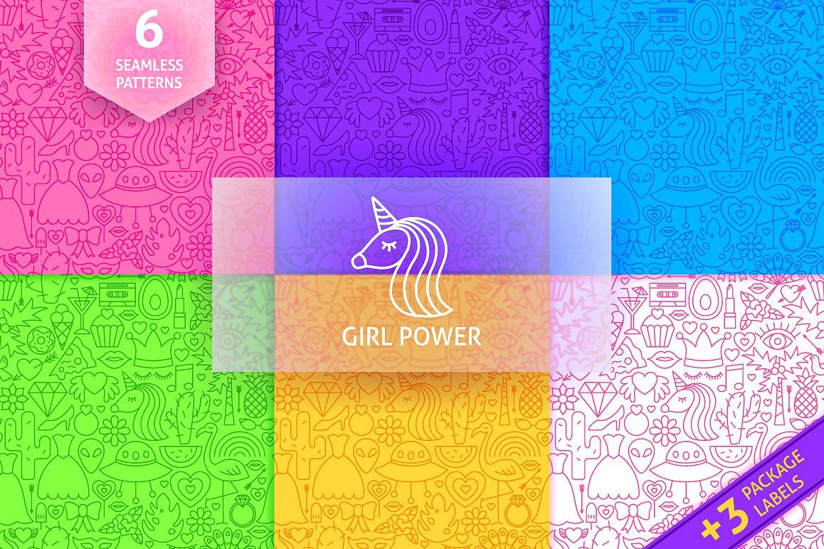 Girl Power Line Tile Patterns example image 1