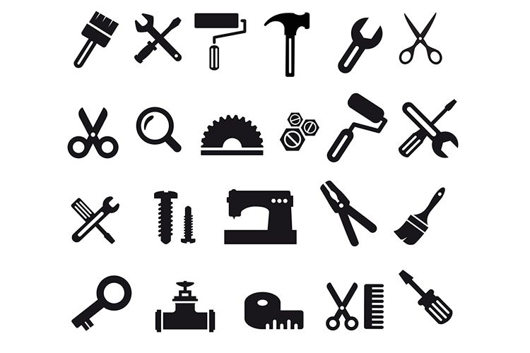 A set of flat construction tools example image 1
