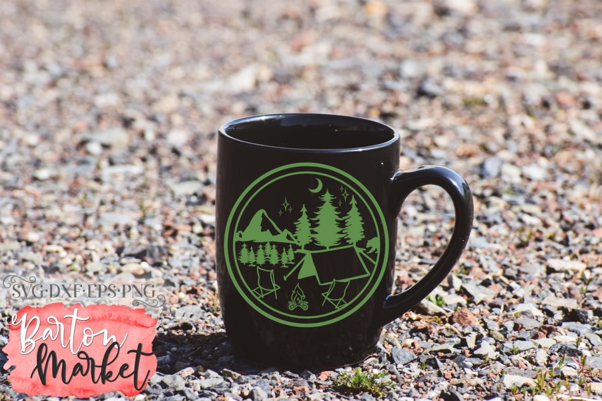 Camping Silhouette SVG DXF EPS PNG example image 1