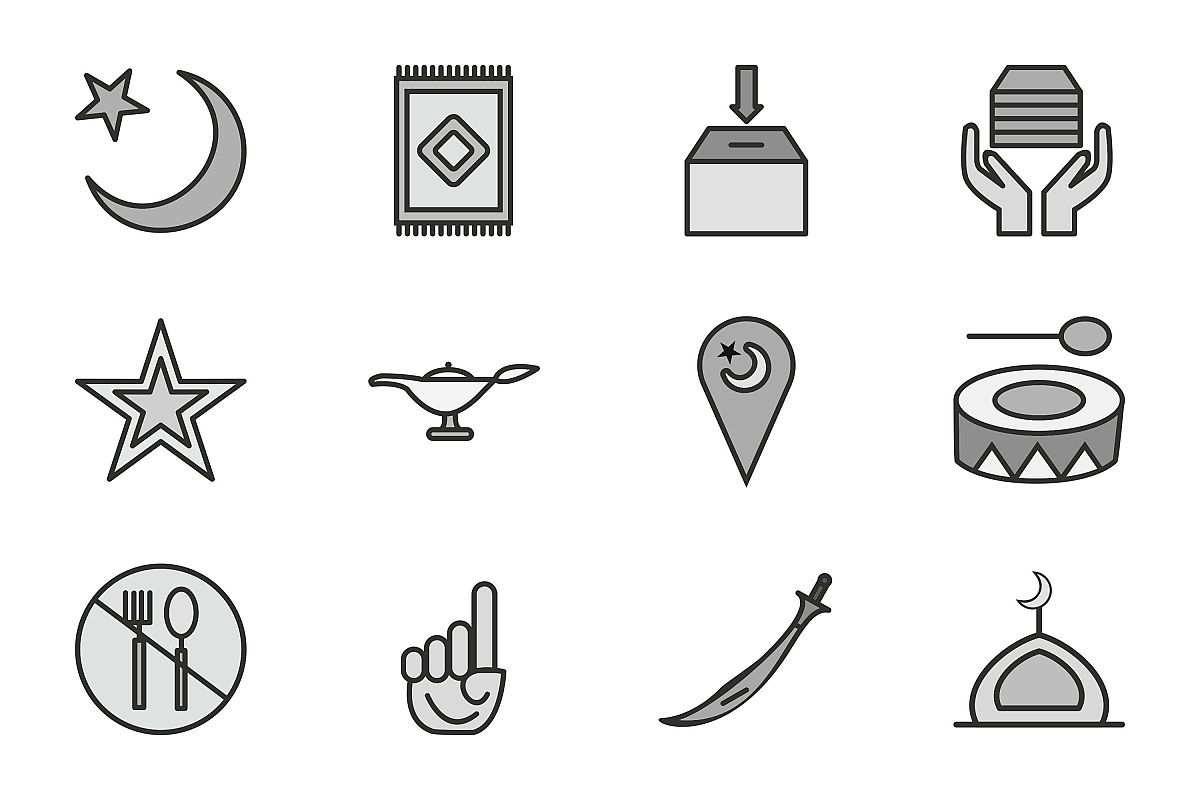 Set Of Ramadan Icons example image 1
