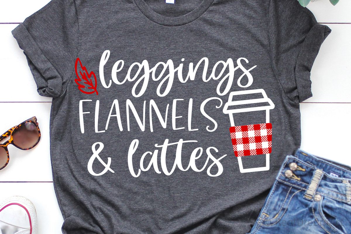 Leggings Flannels & Lattes SVG, DXF, PNG, EPS example image 1