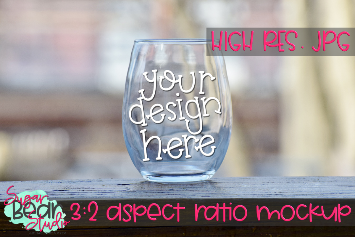 Stemless Wine Glass on Balcony Mockup example image 1