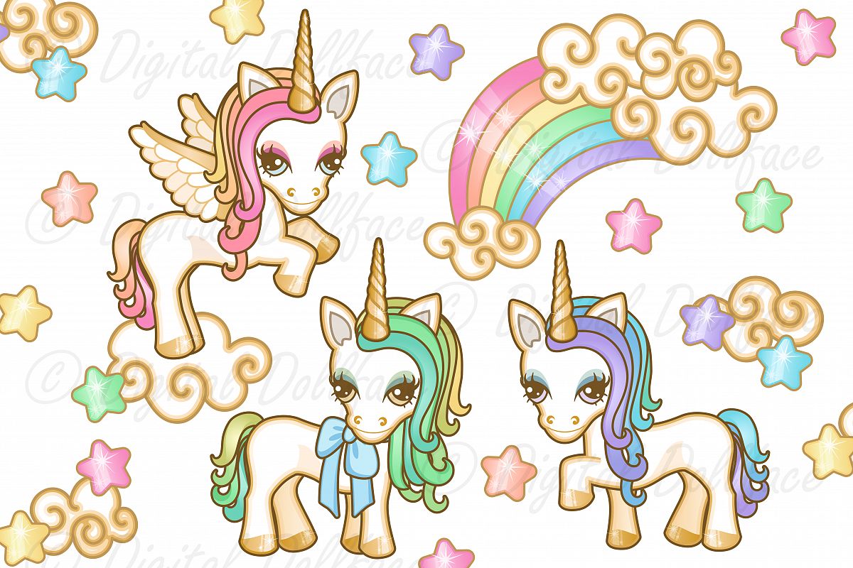 Pastel Unicorn Graphics example image 1