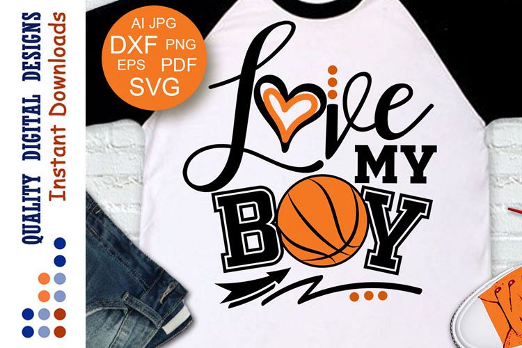 Love my boy svg Basketball mom example image 1
