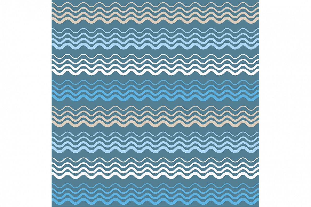 Seamless vector background with waves. Print. Repeating background. Cloth design, wallpaper. example image 1