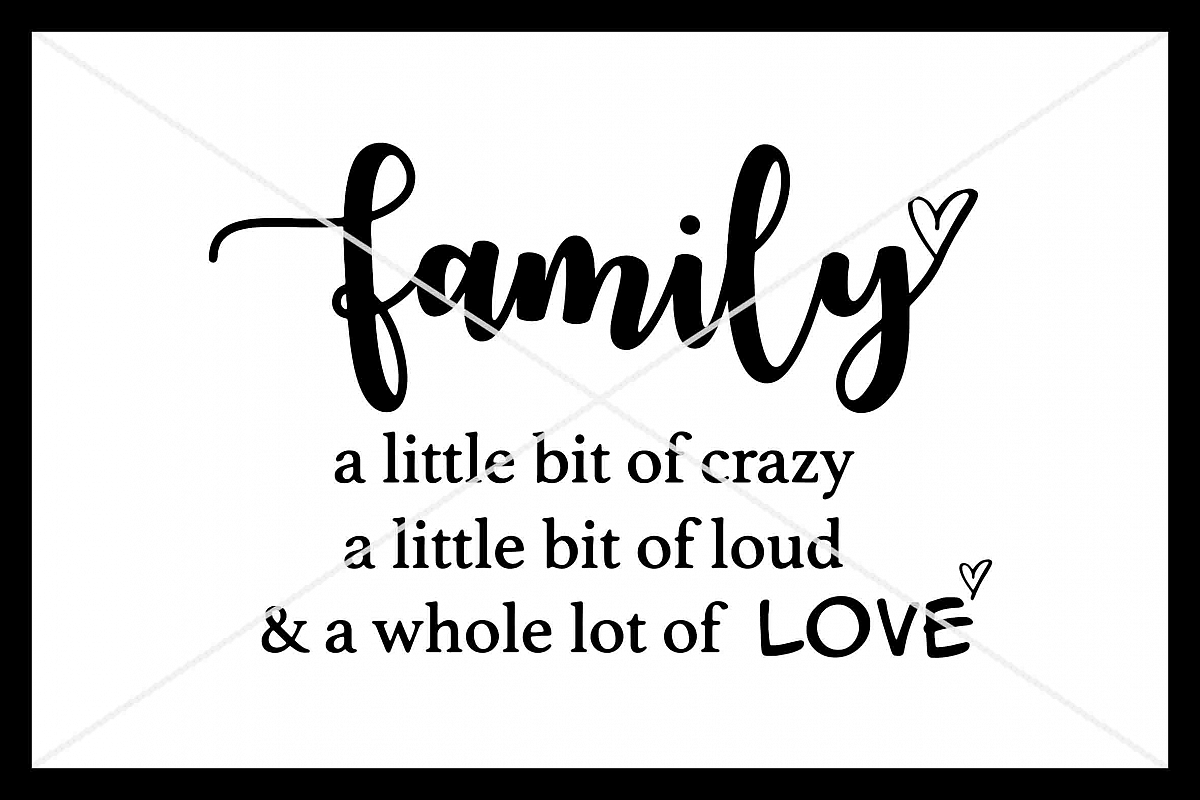 Family, SVG, Silhouette Cameo, Cut File, Cricut, Love example image 1