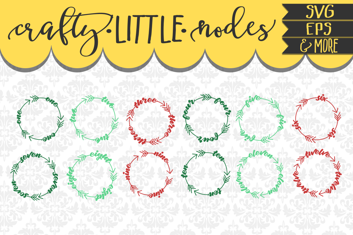 12 Years / Months Arrow Circles Infant Newborn Silhouette Cricut Cuttables example image 1