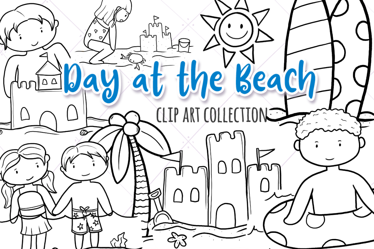 Day at the Beach Digital Stamps example image 1