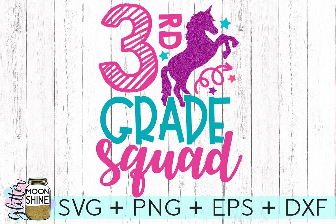 3rd Grade Squad SVG DXF PNG EPS Cutting Files