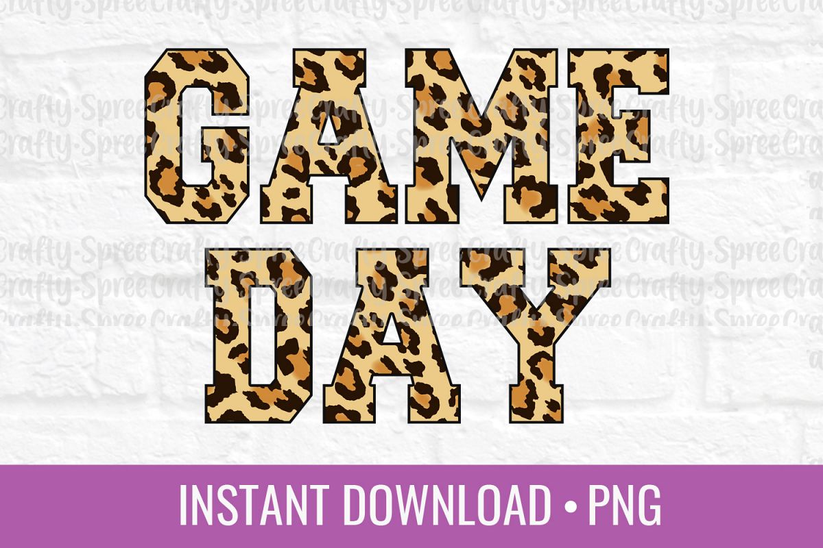 Download Game Day Leopard Print PNG Sublimation DTG Design