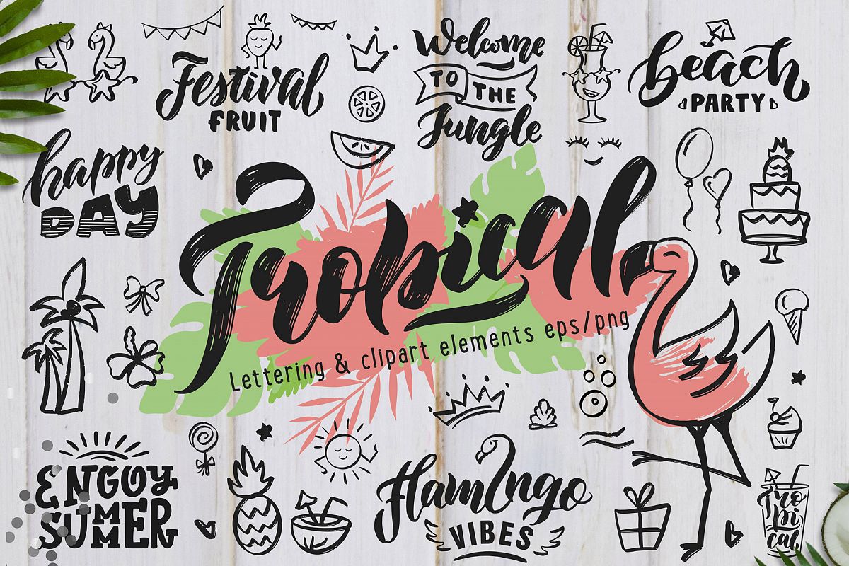 Hand Drawn Tropical style collection example image 1