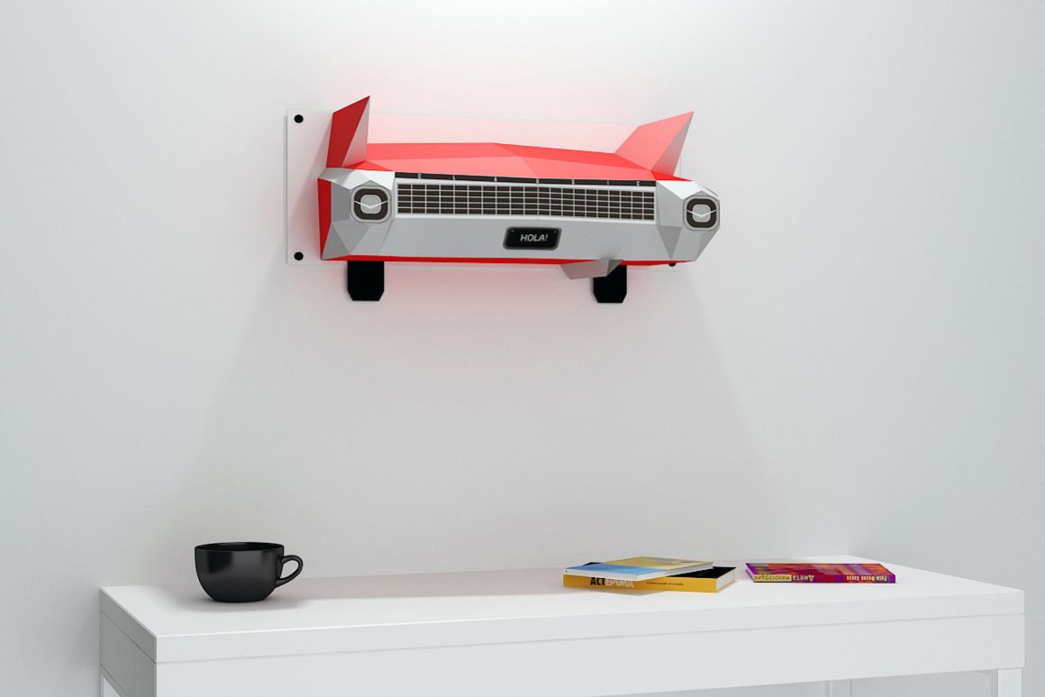 DIY Wall mount Car - 3d papercraft example image 1