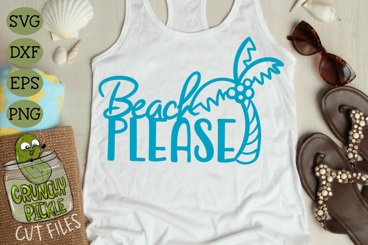 Beach Please Palm Tree SVG Cut File example image 1
