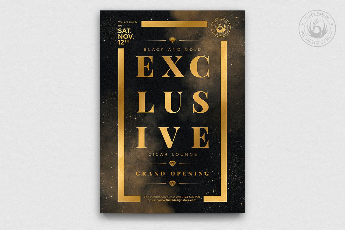 Black and Gold Flyer Template V14 example image 1