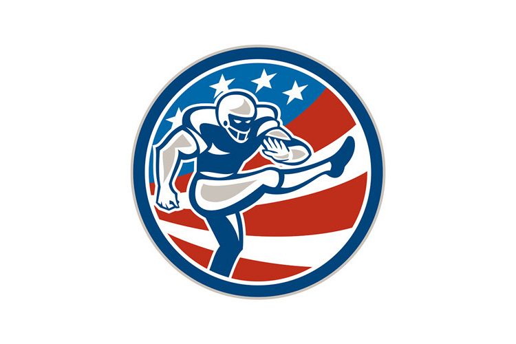 American Football Placekicker Circle Retro example image 1