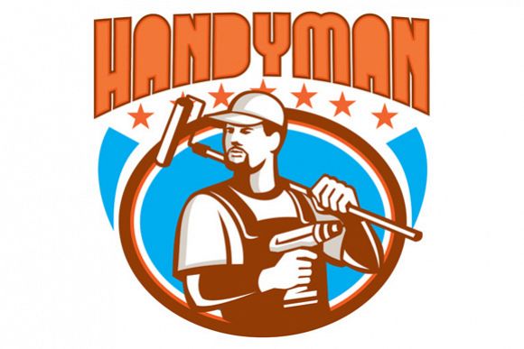 Handyman Cordless Drill Paint Roller Oval Retro example image 1