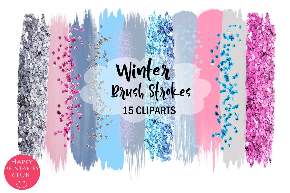 Winter Holiday Brush Strokes Clipart-Christmas Brush Strokes example image 1