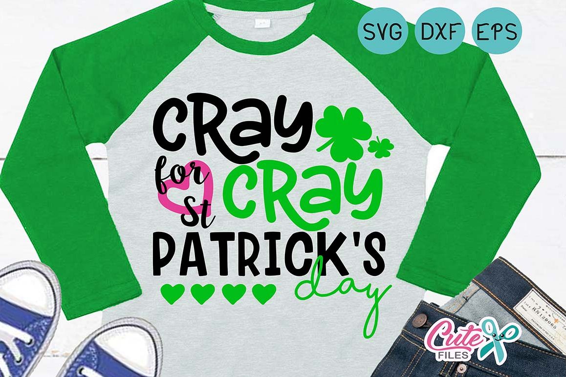 St. patricks day, clover svg, cray cray for st patrick's day, Lucky Clover, Shamrocks svg, Irish, DXF eps, cut file silhouette cameo example image 1