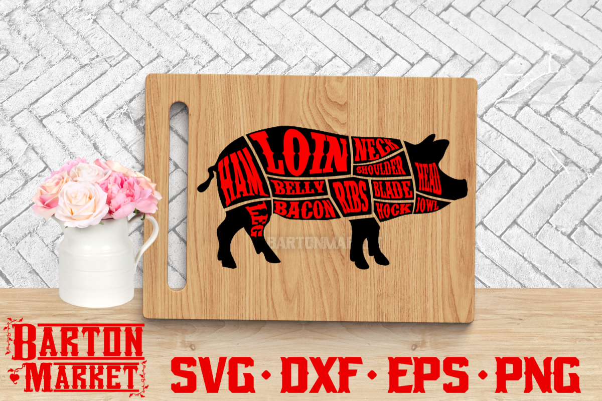 Pig Butcher SVG DXF EPS PNG 1 example image 1