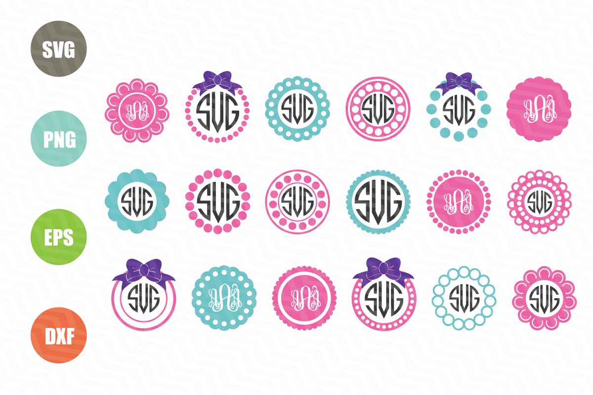 Download Circle Monogram Frames SVG (50562) | SVGs | Design Bundles