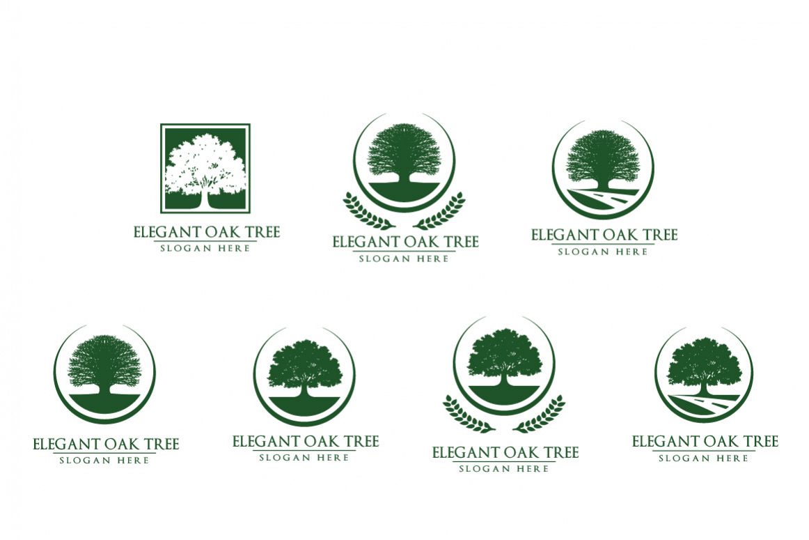 Green Oak Tree Logo vol 3 example image 1