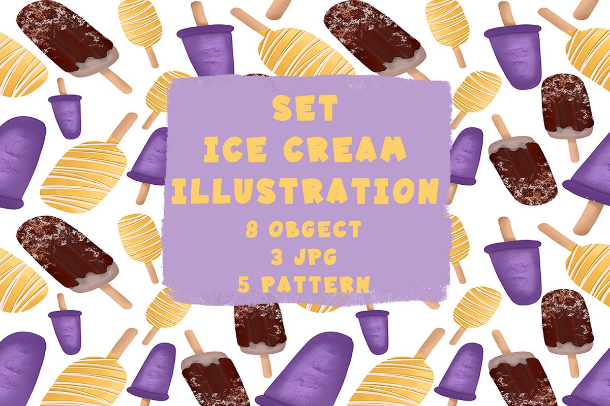 Set ice cream illustration example image 1