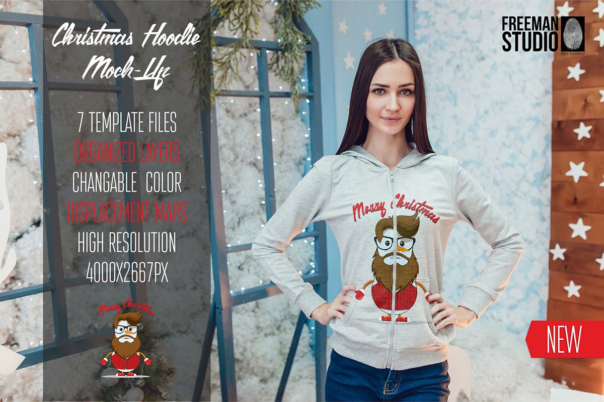 Christmas Hoodie Mock-Up example image 1