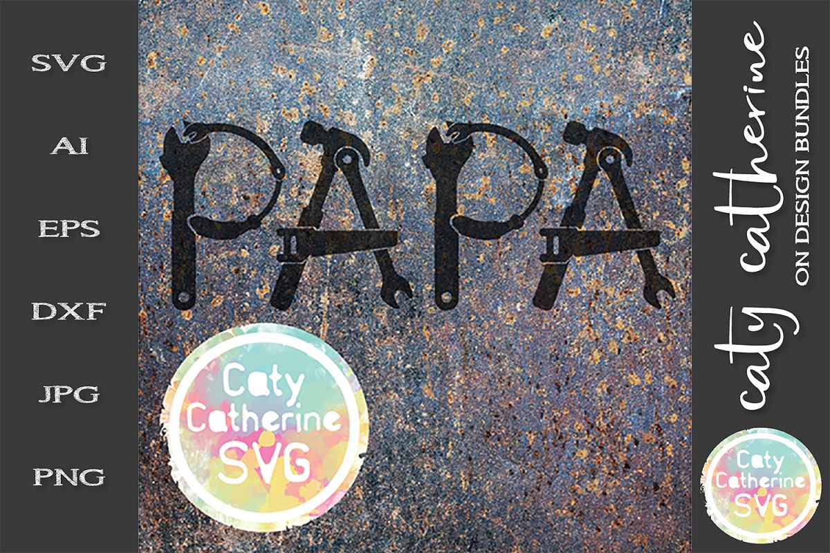 Papa Father's Day Tool Theme SVG Cut File example image 1