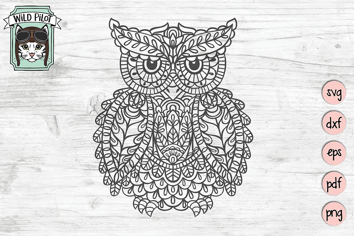 Owl SVG file, Owl Mandala SVG, Owl cut file, Owl vector