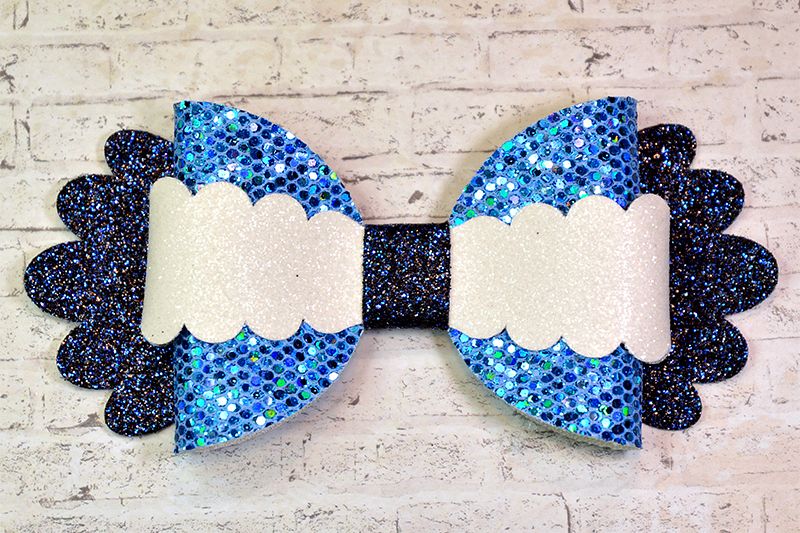 Hair bow template SVG, DIY leather bow template example image 1