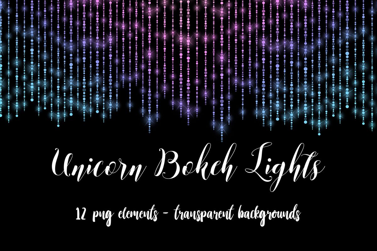 Unicorn String Lights Clipart example image 1