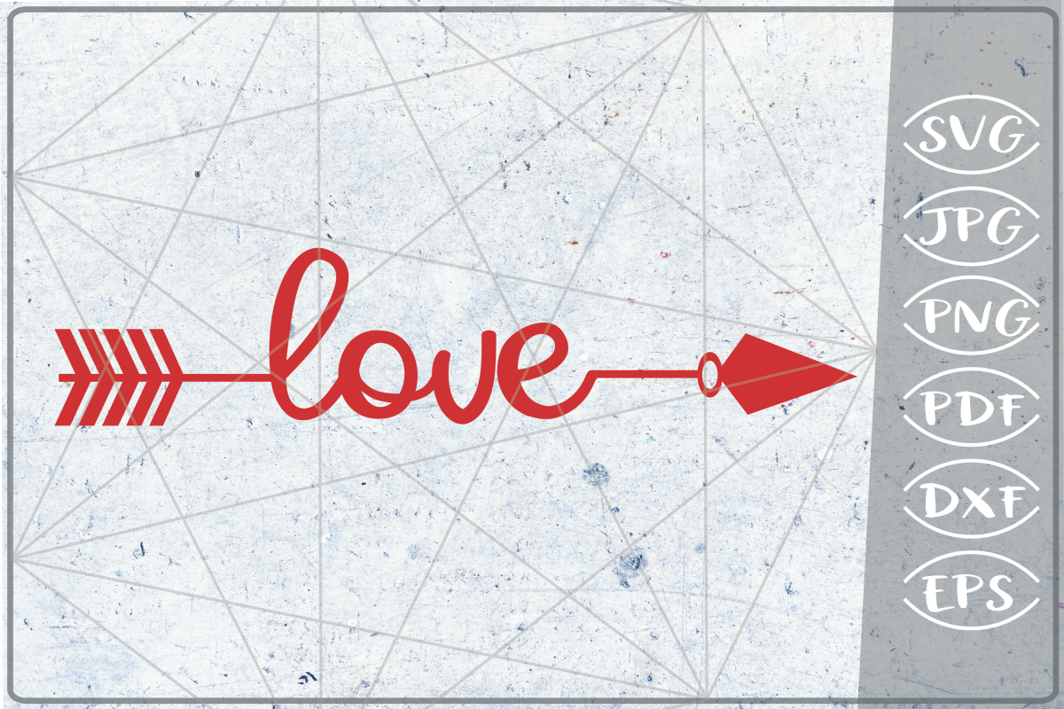 Love Arrow SVG Crafters Printables Svg Png Jpg Pdf Eps Dxf example image 1