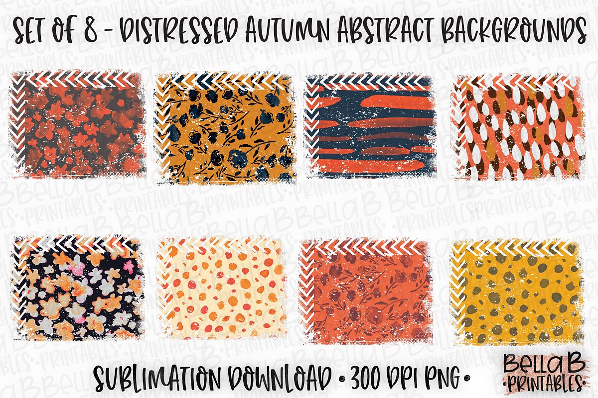 Autumn Fall Sublimation Background Bundle, Abstract Pattern example image 1