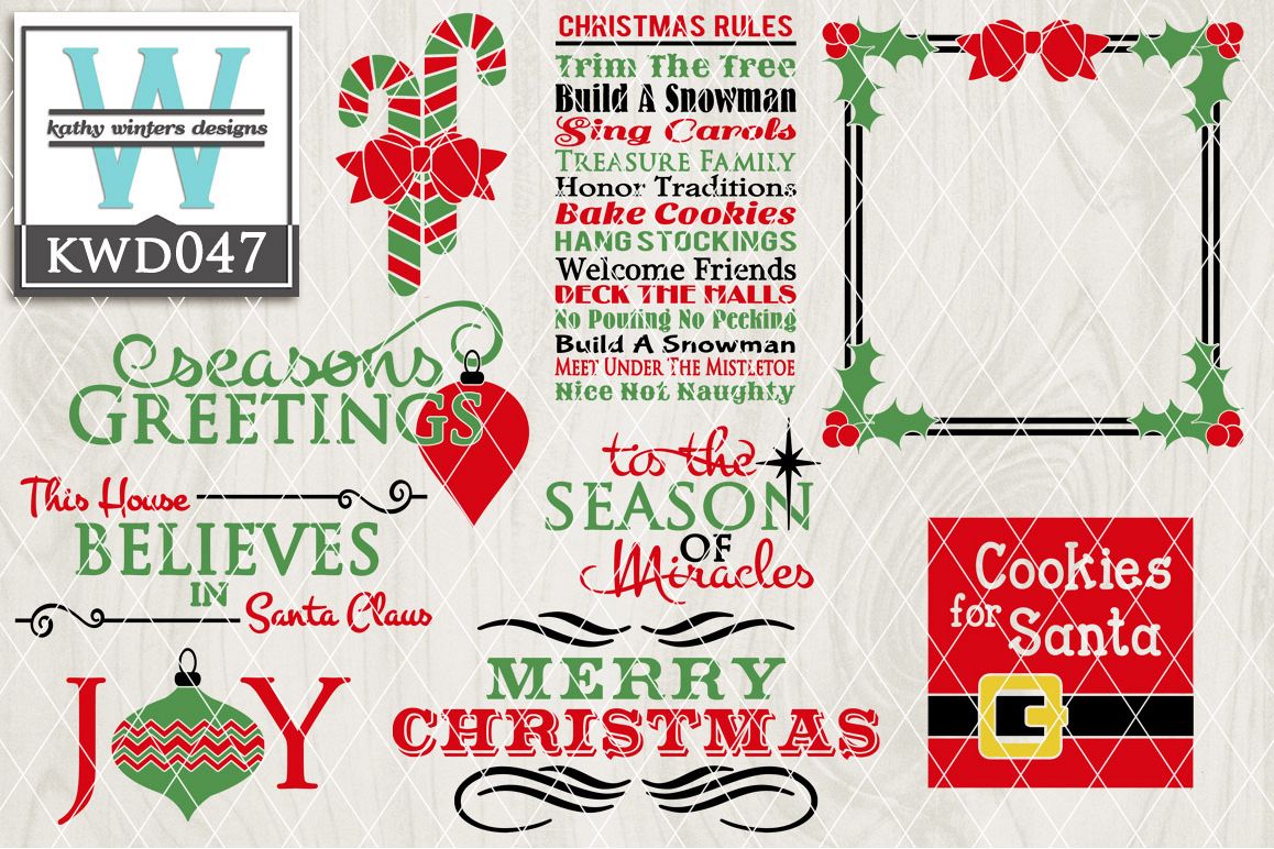 Christmas Cutting Files KWD047 example image 1