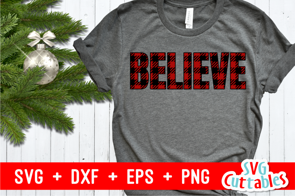 Believe Plaid | Cut File example image 1