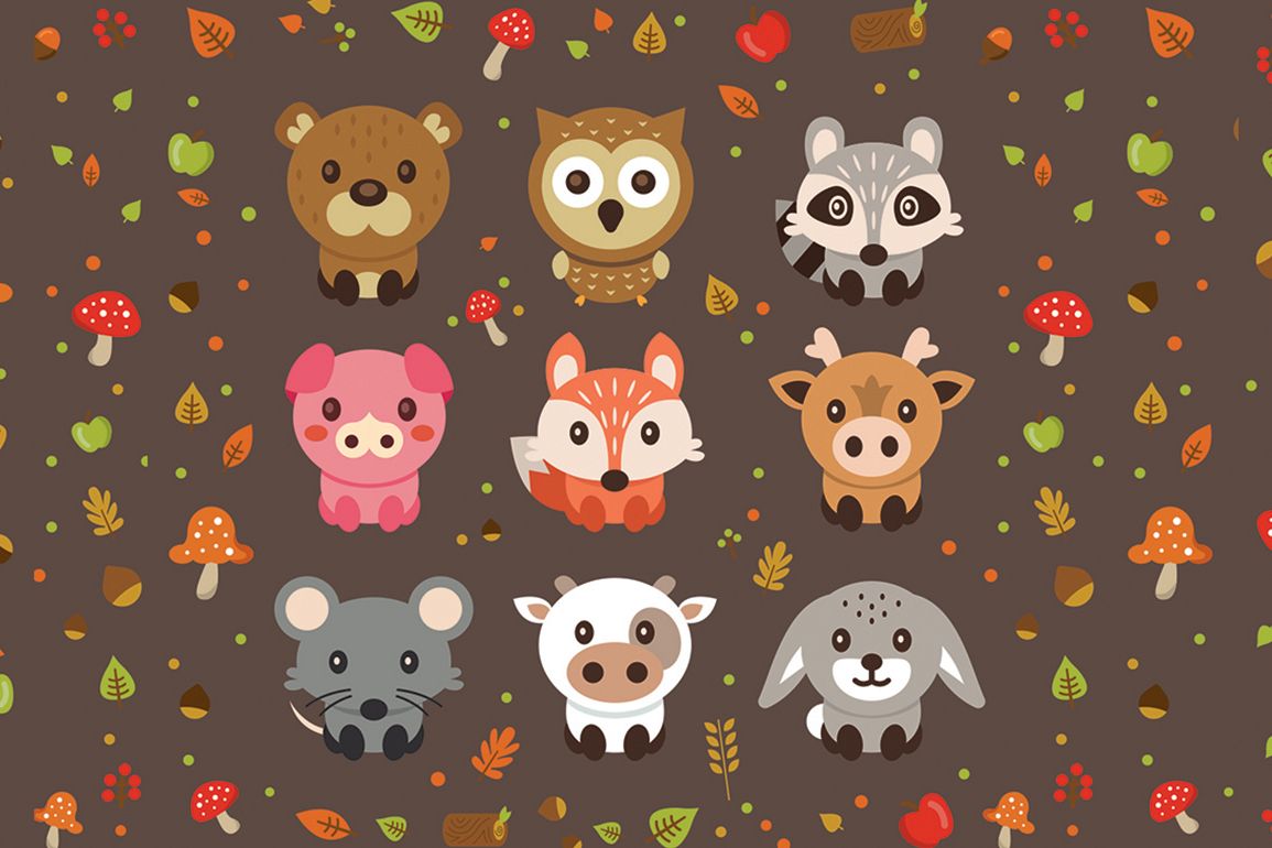 Woodland Cute Vector Pets Animals example image 1