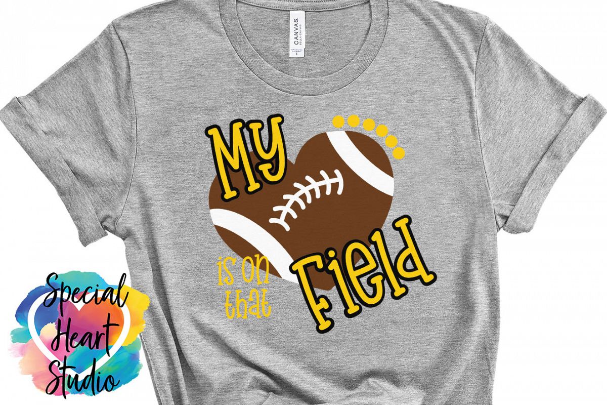 My heart is on that field - SVG - Football cut file example image 1