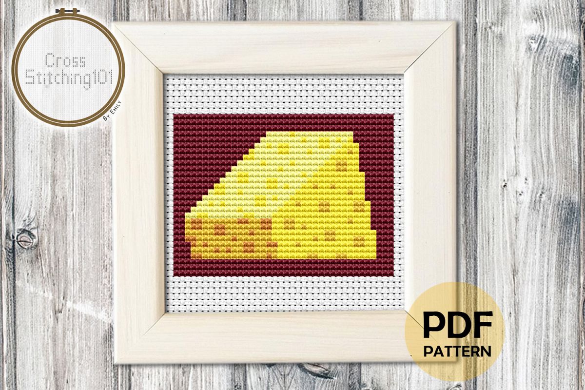 Cheese Cross Stitch Pattern - Instant Download PDF example image 1