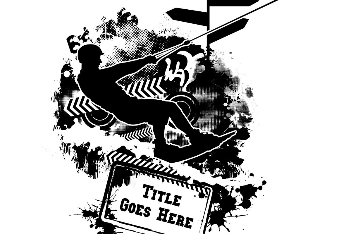 Wakeboarding Monochrome Background Vector example image 1