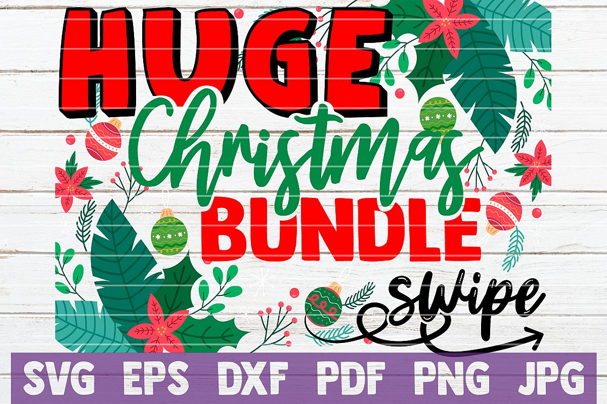HUGE Christmas SVG Bundle |100 Holiday Designs SVG Cut Files example image 1