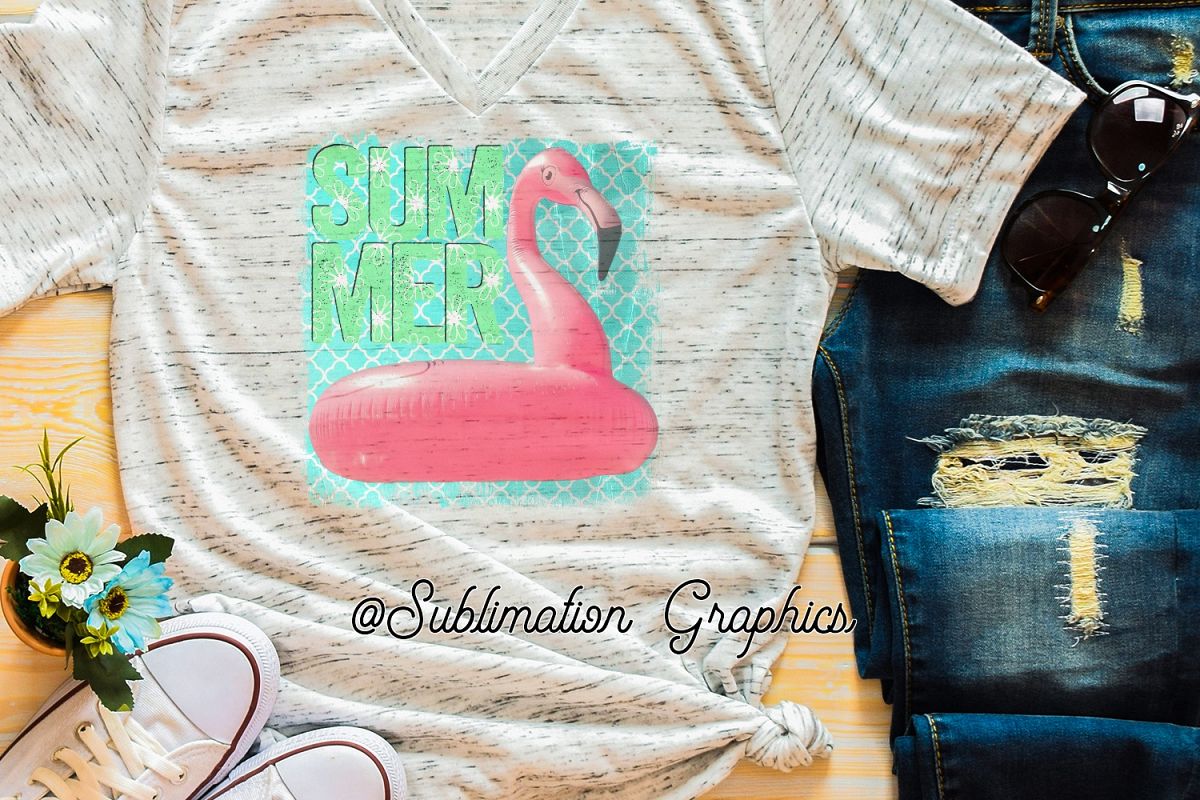 Summer Flamingo Sublimation PNG example image 1