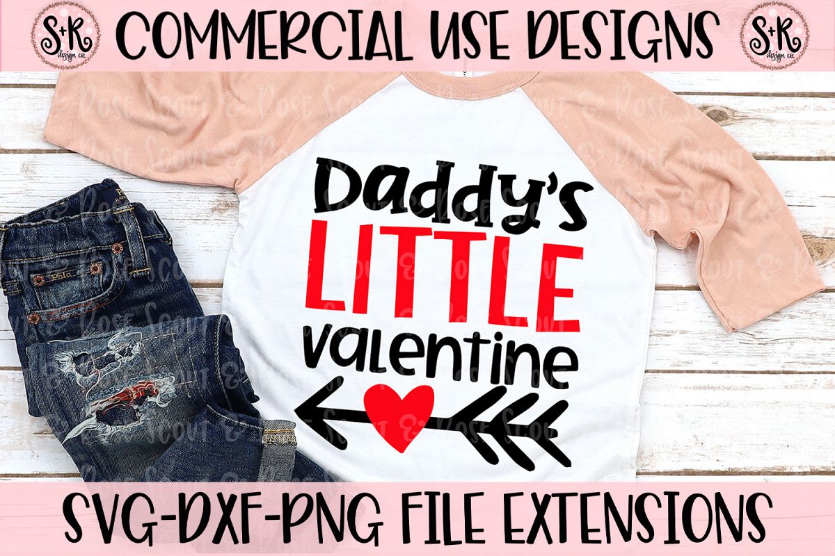 Daddy's Little Valentine SVG DXF PNG example image 1