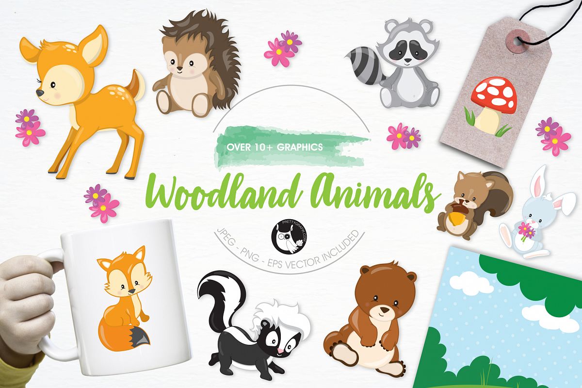 Woodland Animals graphics and illustrations example image 1