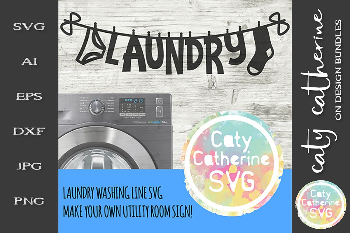 Laundry Clothes On Washing Line SVG Cut File (244573) | SVGs | Design